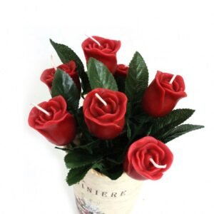 Delicate Red Rose Flower Candles