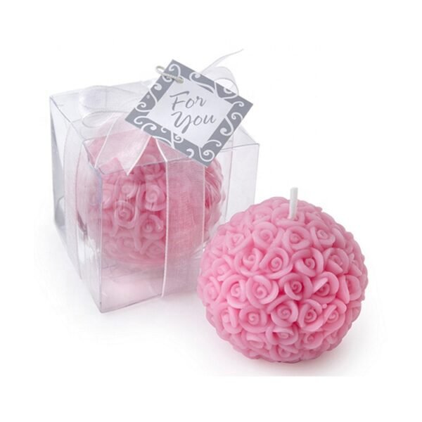 Elegant White And Pink Rose Candles - Image 2