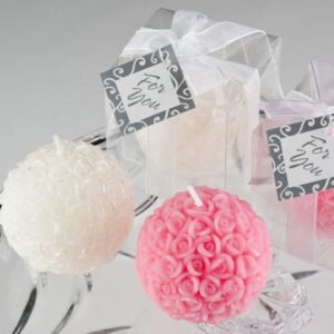 White And Pink Rose Candles