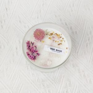 Hand-made dried flower scented candles